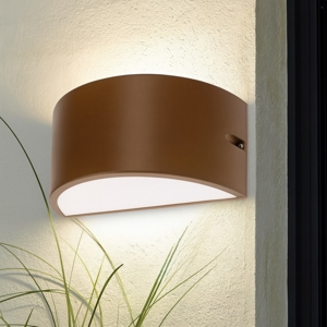 Applique da esterno curva corten marrone