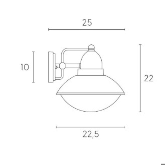 Applique da esterno rustico marrone 