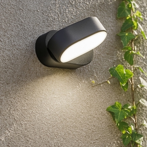 Applique da esterno orientabile led 6w 3000k nero ip54 candy perenz illuminazione
