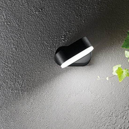 Applique da esterno orientabile led 6w 3000k nero ip54 candy perenz illuminazione