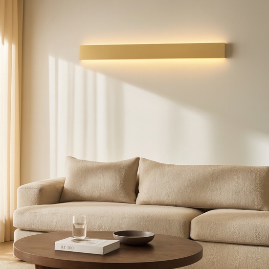Applique da parete 60cm led rettangolare oro 20w 3000k