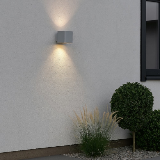 Appliques per esterno cubo grigio led 10w 4000k