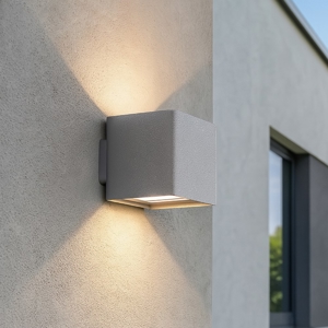 Applique da esterno cubo led 10w 3000k grigio