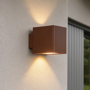 Applique da esterno cubo marrone led 10w 4000k