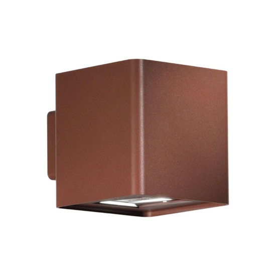 Applique da esterno cubo marrone led 10w 4000k