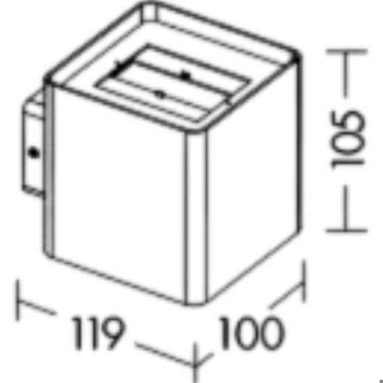 Applique da esterno cubo marrone led 10w 4000k