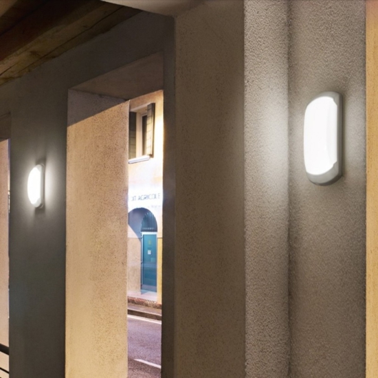 Gea luce nut applique da esterno bianco led 12w 4000k