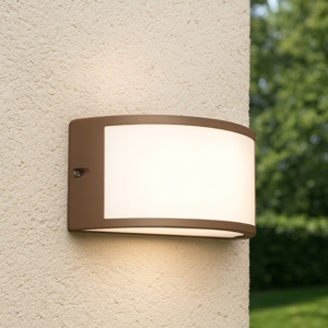 Rex-1 ap1 applique da esterno ip44 marrone curvo ideal lux