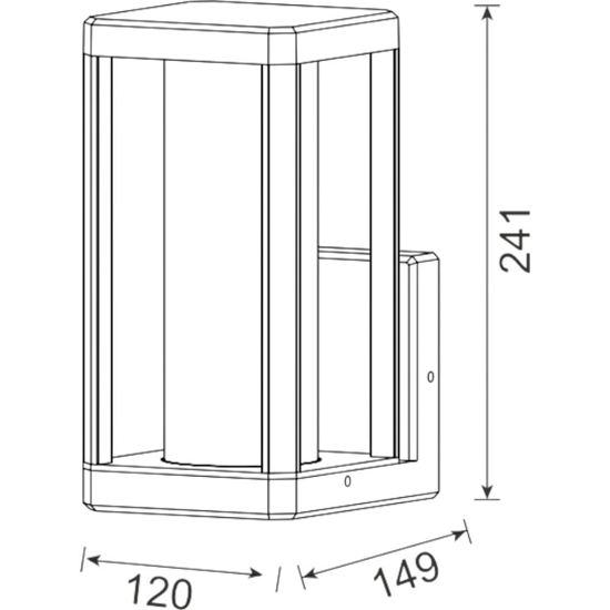 Applique per esterno nero vetro trasparente