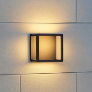 Applique per esterni quadrato nero moderno led 9w 3000k