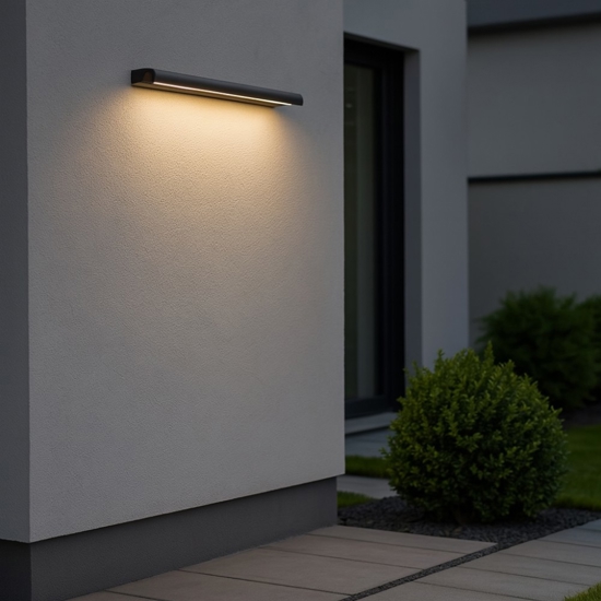 Halfpipe 2 applique per esterno linea light led 3000k nera 60cm