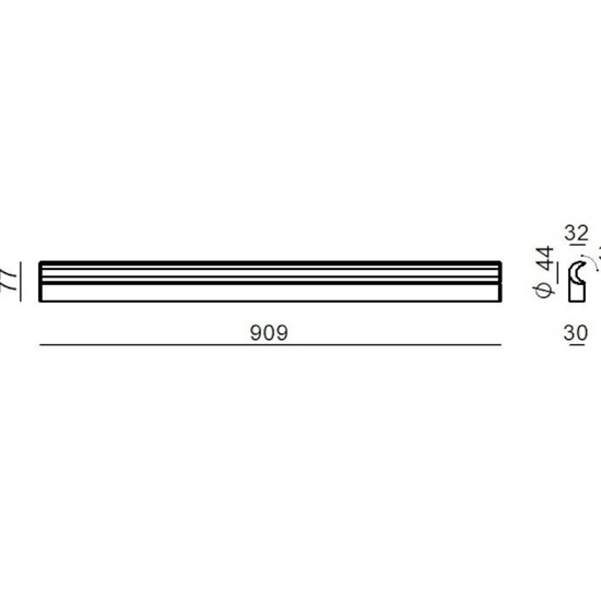 Linea light halfpipe 2 applique da esterno 3000k bianca 90cm