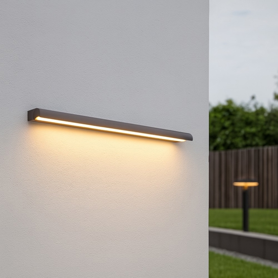 Linea light halfpipe 2 applique da esterno nera led 3000k ip44
