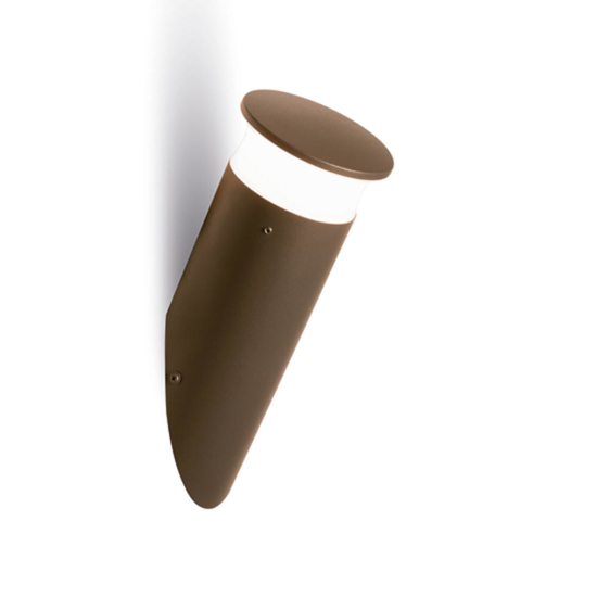 Applique marrone per esterno balcone design inclinato led 9w 3000k
