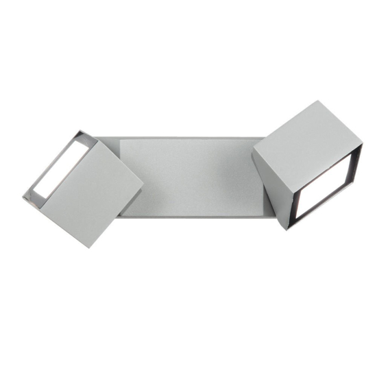 Applique da esterno grigia ip54 ap steve ondaluce led 4000k oriantabili