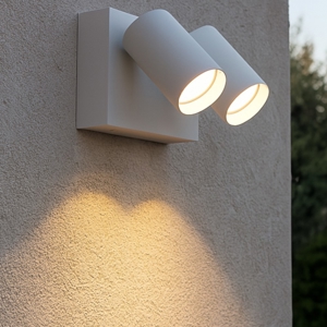 Gea luce applique per esterno due luci orientabili ip65 bianca led cct