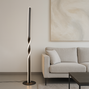 Lampade da terra moderna nera led 19w 3000k per soggiorno