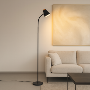 Lampade da terra moderne nera led 3000k orientabile
