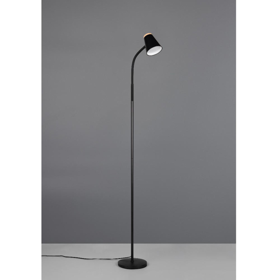 Lampade da terra moderne nera led 3000k orientabile