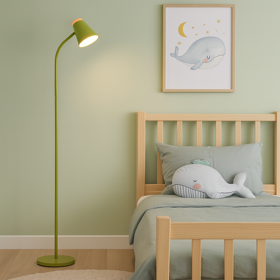 Lampada piantana plastica verde led 4,5w 3000k per cameretta