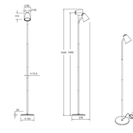 Lampada piantana plastica verde led 4,5w 3000k per cameretta