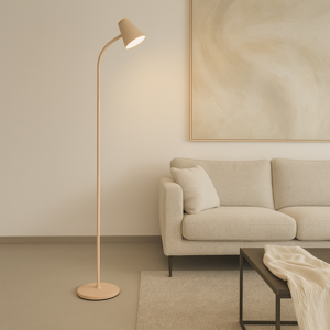 Lampada da terra piantana orientabile sabbia plastica beige led 3000k