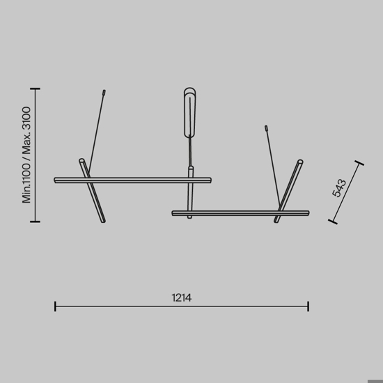 Maytoni radiance lampadario da cucina minimal led 3000k