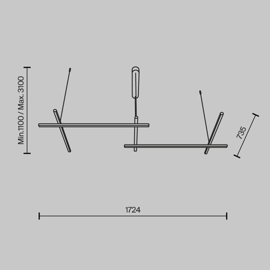 Maytoni radiance lampadario per cucina moderna led 3000k