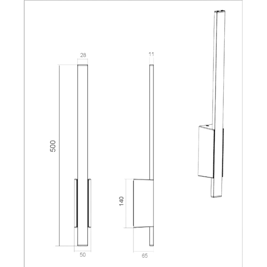 Applique esterno bacchetta antracite led 7,5 3000k