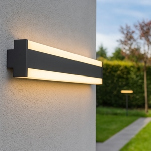 Grande applique rettangolare da esterno led 11w tricolor antracite ip54