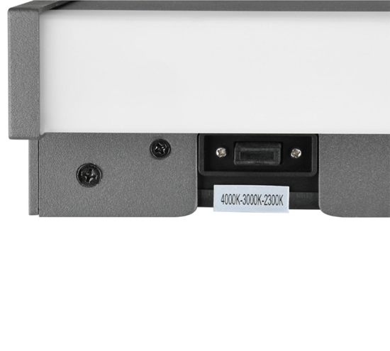 Grande applique rettangolare da esterno led 11w tricolor antracite ip54