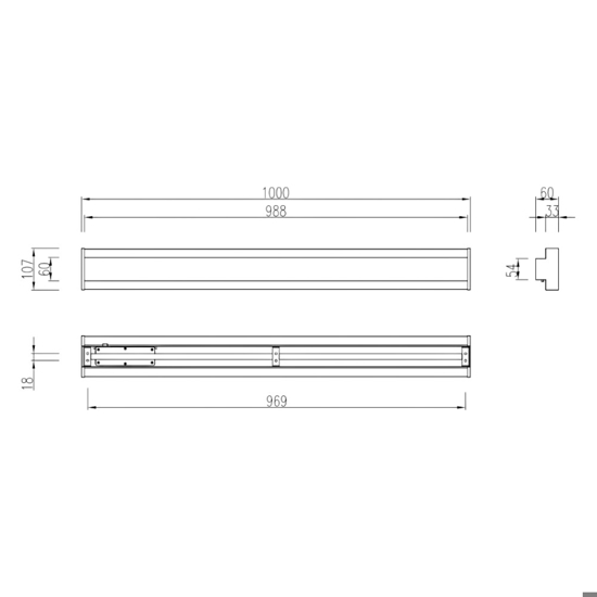 Grande applique rettangolare da esterno led 11w tricolor antracite ip54