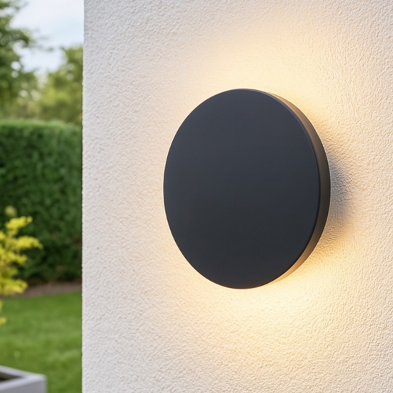 Ideal lux punto ap d18 applique da esterno ip54 led 3000k tonda antracite