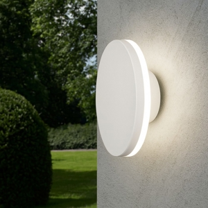 Applique da esterno disco bianco led 9,6w 3000k