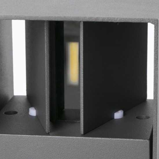 Applique led 3000k cubo da esterno antracite 