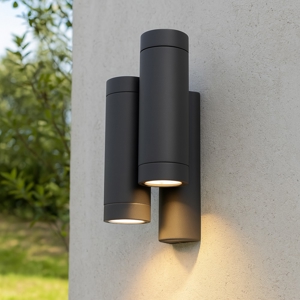 Applique per esterno grigio 2 luci moderna