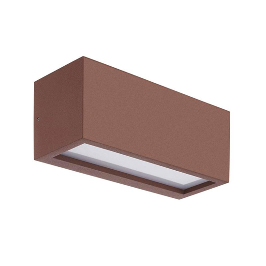 Applique da esterno rettangolare marrone e27 ip65 luce sopra sotto