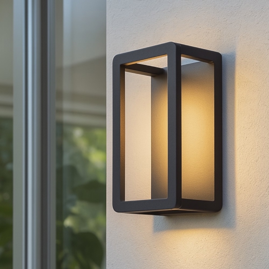 Applique nero per esterni moderno led 9w 3000k