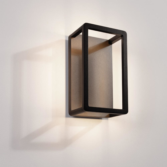 Applique nero per esterni moderno led 9w 3000k