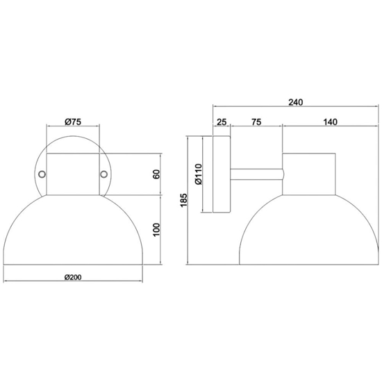 Applique per terrazzo ip44 h18 cm sabbia