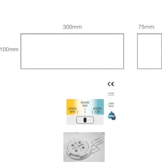 Applique per esterno bianco acrilico led 12w 3000k 4000k 6000k