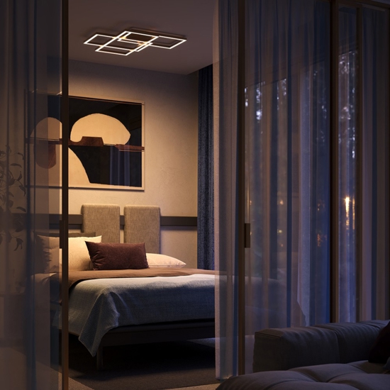 Maytoni rida plafoniera moderna colore oro led da 2600k a 3500k
