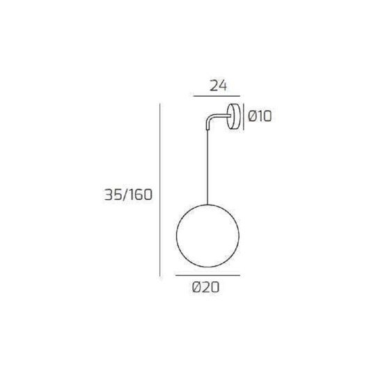 Applique da parete a sospensione ottone satinato vetro fume' personalizzazione