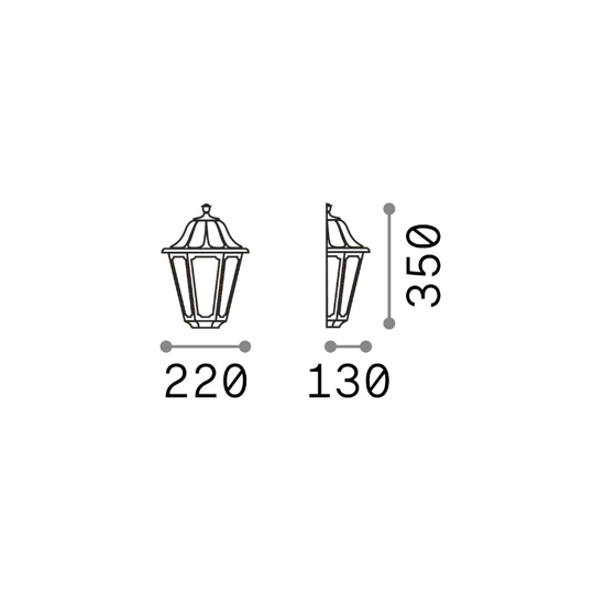 Dafne ap1 small applique lanterna classica per esterno bianca ip55 ideal lux