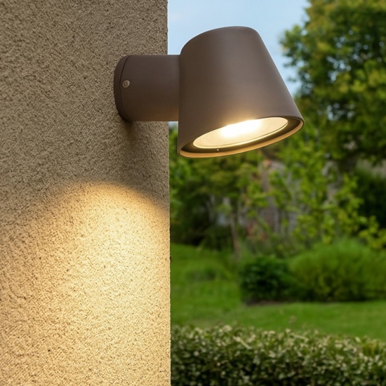 Gas ap1 ideal lux applique per esterno ip43 marrone coffee orientabile
