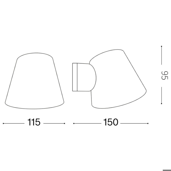 Gas ap1 ideal lux applique per esterno ip43 marrone coffee orientabile