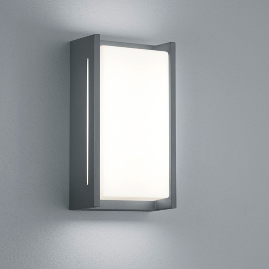 Applique da esterno balcone moderna antracite led 8w 3000k