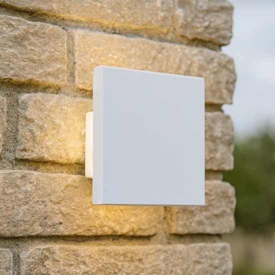 Applique da esterno quadrato bianco led 9,6w 3000k