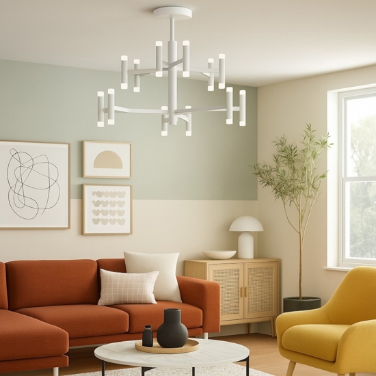 Perenz candles plafoniera bianca led 3000k design