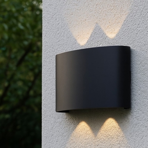 Maytoni strato applique da esterno led 4w 3000k ip54 nero moderno